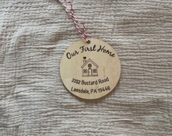 Personalized First Home Ornament, Custom Housewarming Gift
