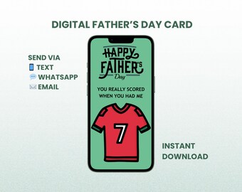 Vaderdagkaart voetbalvader | Mobiele e-card direct downloaden | Digitale kaart voor hem