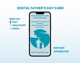 Vaderdagkaart van Son | E-kaart mobiele telefoon voor papa