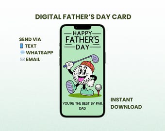 Vaderdagkaart golfliefhebber | E-kaart mobiele telefoon voor papa