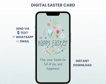 Bloemenkaart Pasen – digitale mobiele eCard – direct downloaden voor WhatsApp