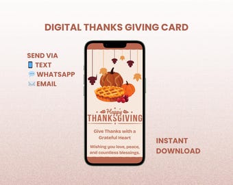 Happy Thanksgiving Ecard | Mobile Phone Greeting | Instant Digital Download
