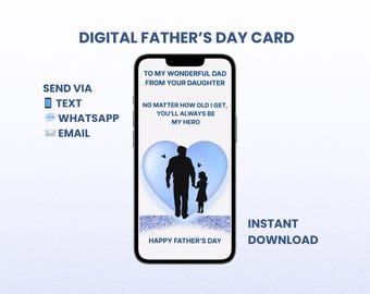 Vaderdagkaart van Daughter | E-kaart mobiele telefoon voor papa
