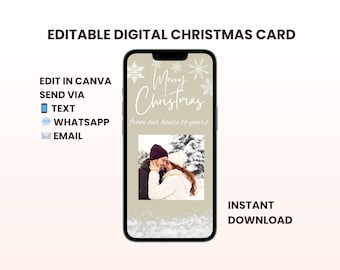 Digital bearbeitbare Weihnachts eCard mit Foto | Elektronische Grußkarte Vorlage