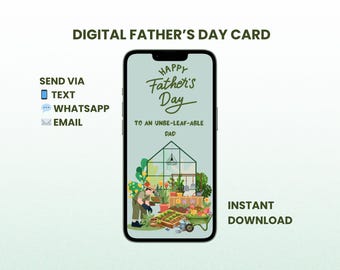 Vaderdagkaart | Mobiele e-card | Digitale download voor vaders die van tuinieren houden