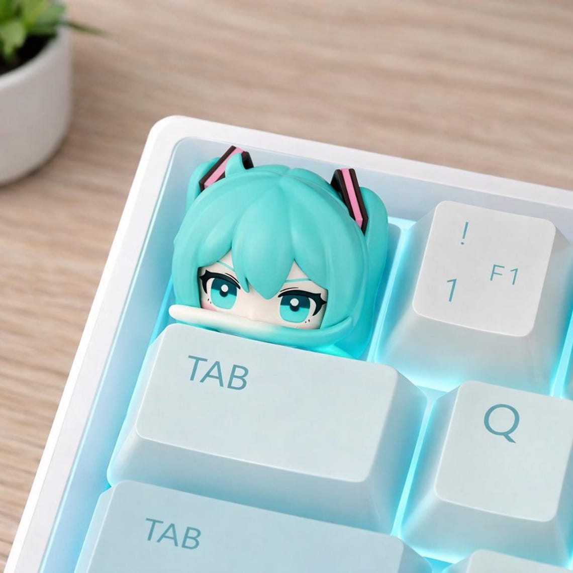 Anime Inspired Hatsune Miku Keycap, 3D Resin VOCALOID Keyboard Key - Etsy