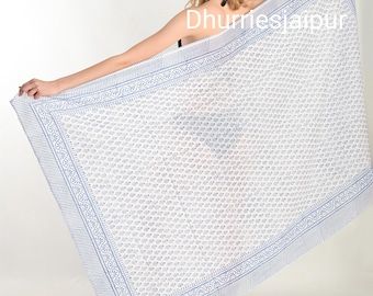 Hand Block Printed Cotton Sarong Set: Beach Wrap Pareo