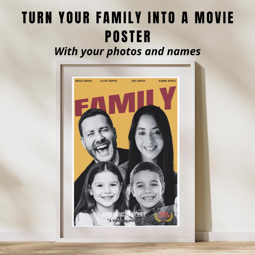 Personalized Family Poster Custom Photo Gift Family Wall Art - Etsy