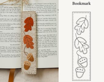 Felt Bookmark Sewing Pattern (PDF) – Hand Sewing Project, Autumn Bookmark Design | Free Instructional Videos