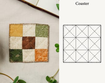 Quilted Coaster Sewing Pattern (PDF) – Hand Sewing Project | Free Instructional Videos
