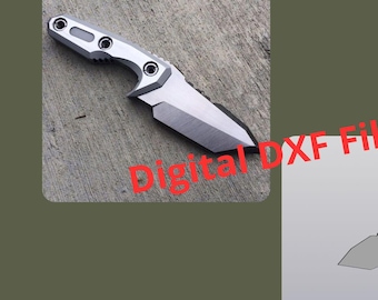Archivo digital DXF de cuchillo en blanco Plantilla DIY / Patrón de corte CNC / Diseño para láser