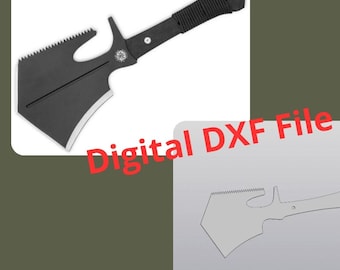 Plantilla en blanco para hacha y espectáculo, archivo DXF / Patrón de corte CNC / Diseño de cuchillo digital para láser, plasma o chorro de agua