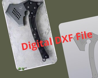 Plantilla en blanco para Mini Axe v2, archivo DXF / Patrón de corte CNC / Diseño de cuchillo digital para láser