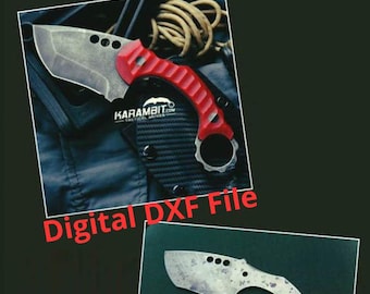 Plantilla en blanco de cuchillo Karambit, archivo DXF / Patrón de corte CNC / Diseño digital de cuchillo para láser, plasma o chorro de agua