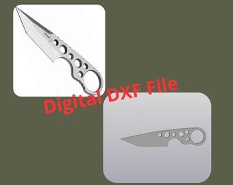 Archivo digital DXF de cuchillo en blanco Plantilla DIY / Patrón de corte CNC / Diseño para láser