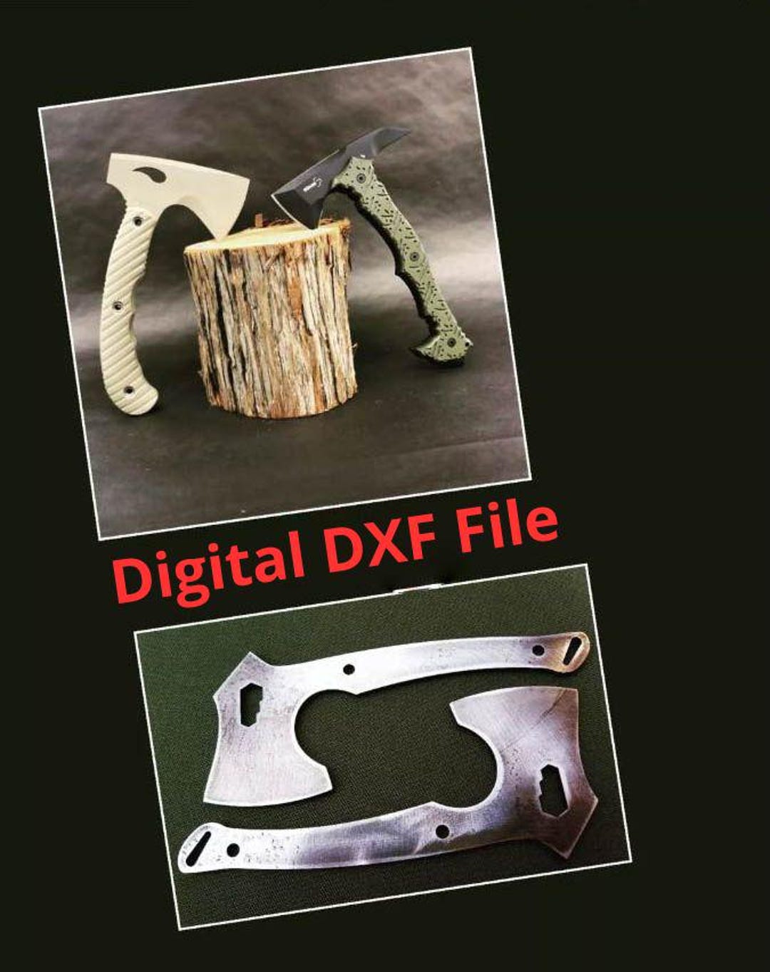 Mini Axe Blank Template DXF File | CNC Cutting Pattern | Digital Knife ...