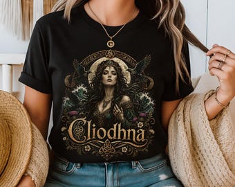 Cliodhna Shirt: Celtic Goddess T Shirt | Irish Mythology Tee Witchy Gift | Wiccan Unisex Tee | Divine Feminine Spiritual Shirt for Witches