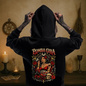 Sudadera Pomba Gira: Sudadera de bruja oscura y femenina / Sudadera de diosa oculta / Regalo de bruja / Sudadera mística y espiritual para brujas
