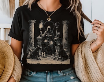 Hecate Goddess Shirt Wicthy Gift | Pagan Goddess Shirt | Witchcraft T-Shirt | Wiccan Gothic Tee | Dark Feminine Witchy Top | Occult Tee