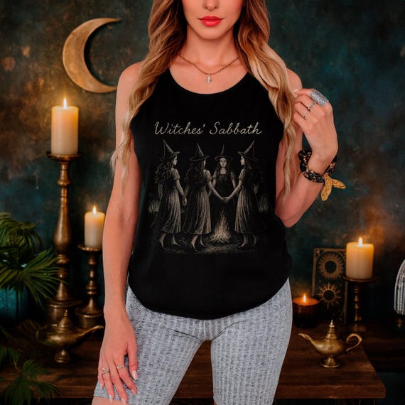Witches Sabbath Tank Top Witchy Gift | Pagan Shirt for Wiccans | Witch Occult Top | Gothic Gift | Dark Feminine Apparel Confort Colors Tank