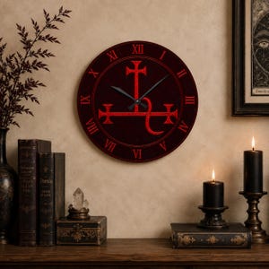 Lilith Sigil väggklocka: Liliths sigill akrylklocka | Mörk feminin dekor | Ockult häxig väggdekoration | Demonologi gotisk gåva