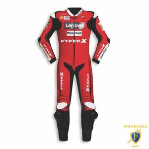Custom Red Motorcycle Racing Suit – Leather Track Gear