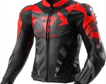 Chaqueta de motociclista negra y roja – Equipamiento deportivo