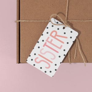 Étiquette de carte d'anniversaire de soeur, meilleures idées de cadeau d'ami, idées de cadeau pour la soeur, Boho, rose, cadeau d'anniversaire de DIY, soeur impressionnante, imprimable, DIY