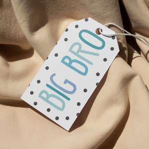 Großer Bro Geburtstagskarte Anhänger, Geschenkidee für beste Freundin, Boho, Blau, DIY Geburtstagsgeschenk, Super kleiner Bruder, Printable, DIY