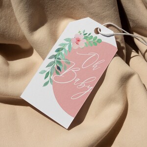 Oh Etichette per bomboniere per baby shower, Etichetta regalo per biglietti per baby shower, Bomboniere per baby shower, Etichetta regalo per bombe da bagno, Nuovo bambino, Rosa baby, Neonata, Stampabile, Fai da te