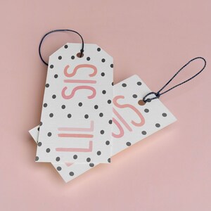 Lil Sis Birthday Card Tag, Beste Freundin Geschenkidee, Geschenkidee Schwester, Boho, Rosa, DIY Geburtstagsgeschenk, Super Kleine Schwester, Printable, DIY