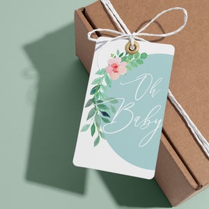 Oh Etichette per bomboniere per baby shower, Etichetta regalo per biglietti per baby shower, Bomboniere per baby shower, Etichetta regalo per bombe da bagno, Nuovo bambino, Baby Blue, Neonato, Stampabile, Fai da te