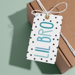 Lil Bro Birthday Card Tag, Bester Freund Geschenkideen, Geschenkideen Mühe, Boho, Blau, DIY Geburtstagsgeschenk, Super Kleiner Bruder, Printable, DIY