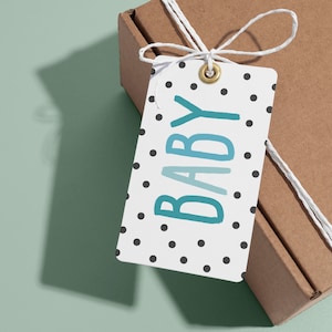 Tagi upominkowe na baby shower, Etykieta upominkowa na kartę baby shower, Etykieta upominkowa na baby shower, Etykieta upominkowa na bombę do kąpieli, Noworodek, Baby Blue, Chłopczyk, Do wydrukowania, Zrób to sam