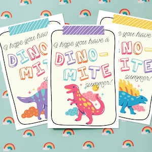 Etichetta estiva stampabile DinoMite, ringraziamento per gli insegnanti di fine anno, etichetta regalo per studenti, etichetta estiva, fai da te, etichetta estiva per l'ultimo giorno, etichette con dinosauri