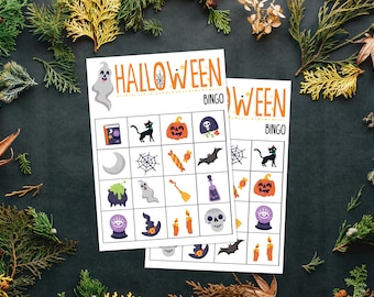Bingo di Halloween stampabile, Carte di Bingo di Halloween, Giochi per feste di Halloween, Attività stampabile di Halloween, Giochi fai da te, Bingo spettrale, Bingo per bambini