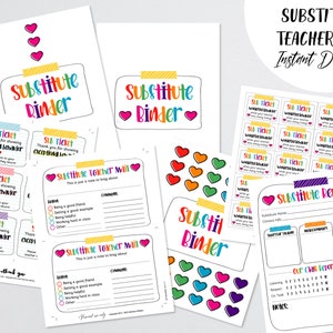 Teacher Resources Sub Binder Pack Printables, Substitute Teacher, Teacher Binder, Substitute Binder, DIY, Classroom Management