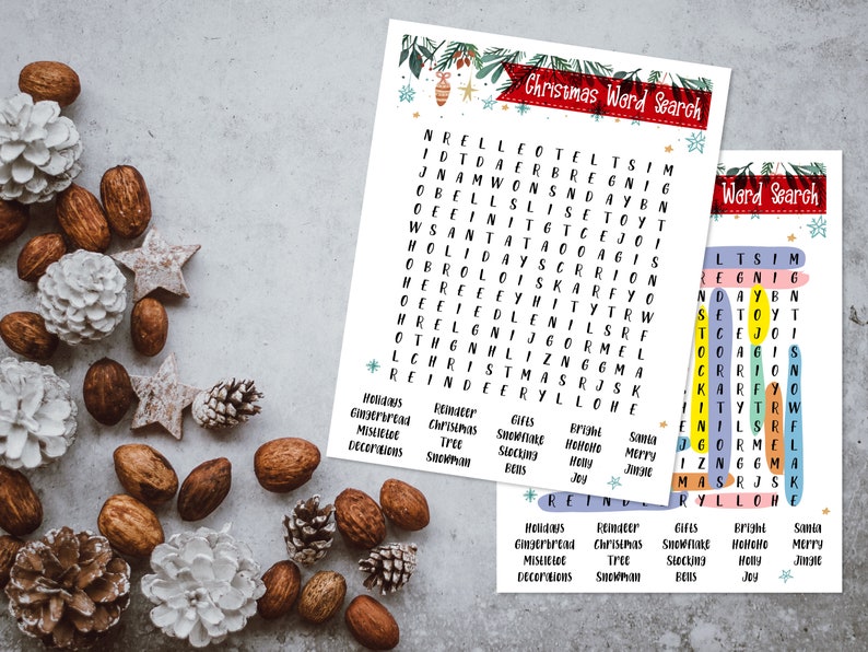 Christmas Wordsearch For Elementary School, Teacher Resource DIY, Holiday Printable Classroom Christmas Activities, Wordsearch, For Students image 2