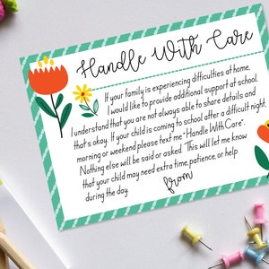 Parent Communication Handle With Care, Teacher Resource, Teacher Mail, Note from the Teacher, Teacher Worksheets, Parent Teacher Printable