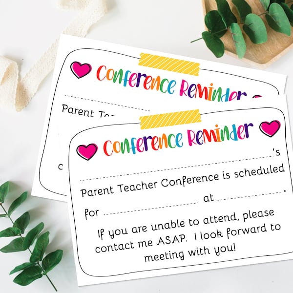 Parent Teacher conference reminder, Teacher Mail, Note from the Teacher, Teacher Report, Parent Teacher Meeting Printable