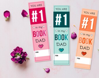 Father's Day Gift Bookmark, You are number 1 in my books, Printable, DIY, Classroom Activity, Father's Day Gift Idea
