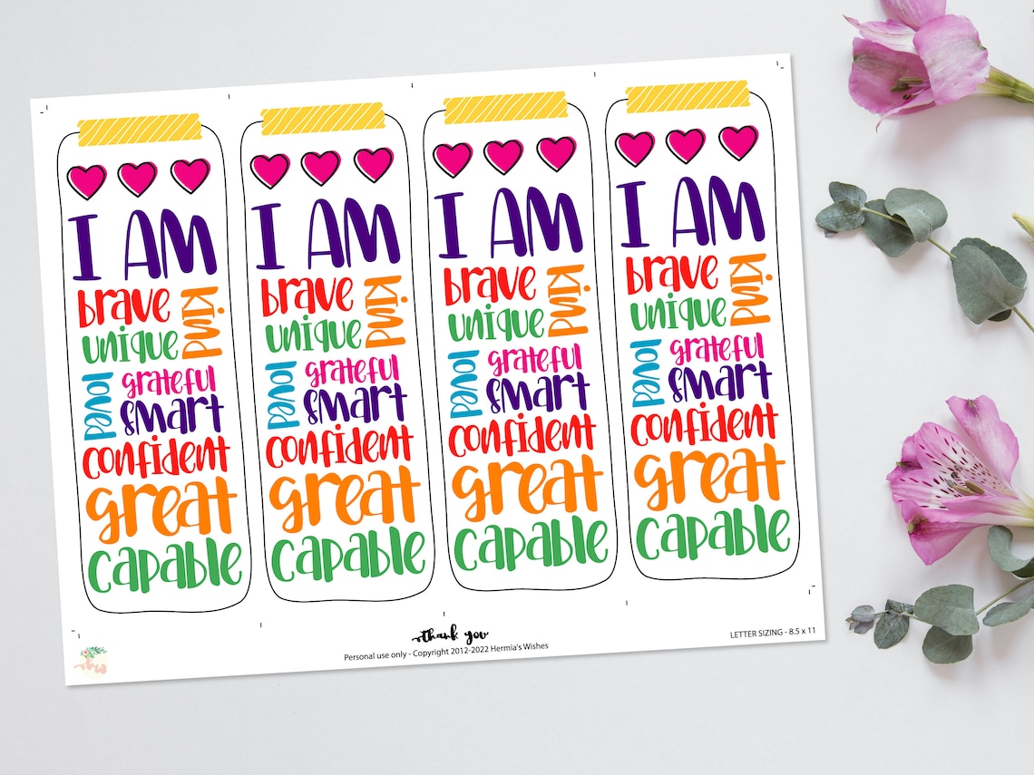 Classroom Affirmation Bookmarks Printable Gift Student - Etsy
