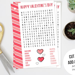 Valentine's Day Word Search For Teachers, Valentine's Day, Print Valentine's DIY, Student Valentines, Classroom Valentines, Wordsearch