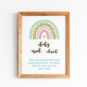 Baby Sock Hunt Baby Shower Juego, Boho Baby Shower Juego, Juegos de Baby Shower, Descarga Instantánea, Ideas de Actividades Divertidas, Arco Iris