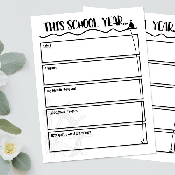 End Of School Year Classroom Activities, This School Year Printable, End of School, DIY Classroom, Teacher, Easy and fun class activity