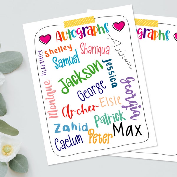 Classroom Autographs, Teacher Resources, End Of The Year Student Activities, Memory Books, Printable, Teacher Worksheets