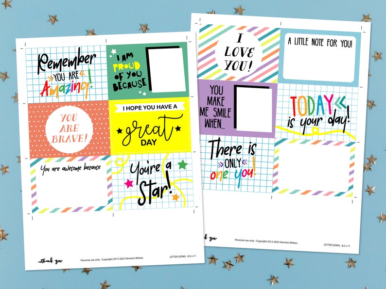 Notes For Kids Lunchbox Notes for Kids, Printable Lunchbox Notes, Inspirational Notes ...