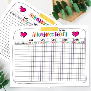 Homeschool Planer, Klassenzimmeranwesenheitsliste, Lehrerlogbuch, Digitaler Tracker, Lehrerplanvorlage, Anwesenheitsliste Lehrerressourcen PDF