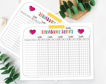 Homeschool Planner, Classroom Attendance Sheet, Teacher Log, Digital Tracker, Teacher Plan Template, Attendance Record Teacher Resources PDF