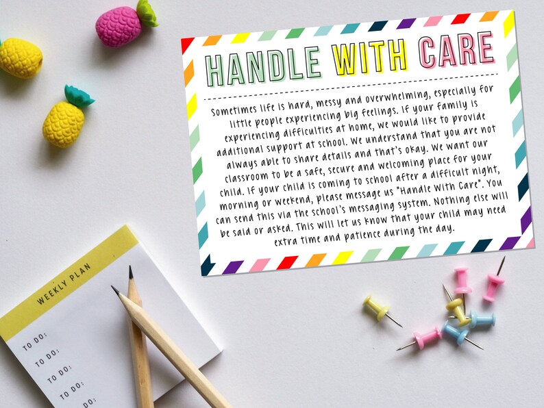 Rainbow Teacher Handle With Care, Messaging System, Teacher Resource ...